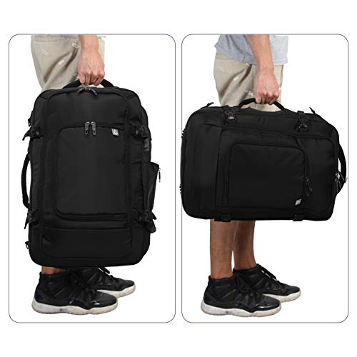 Aerolite 55x35x20cm Equipaje de Mano Equipaje de Cabina 39L 3 en 1 Mochila/Bolsa/Bolsón de Viaje para Ordenador de 38cm y Ropa 55x35x20 Negra