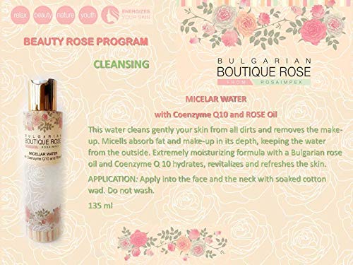 Agua Micelar con Aceite Natural de Rosa y Coenzima Q10 de Boutique Rose, Sin Parabenos