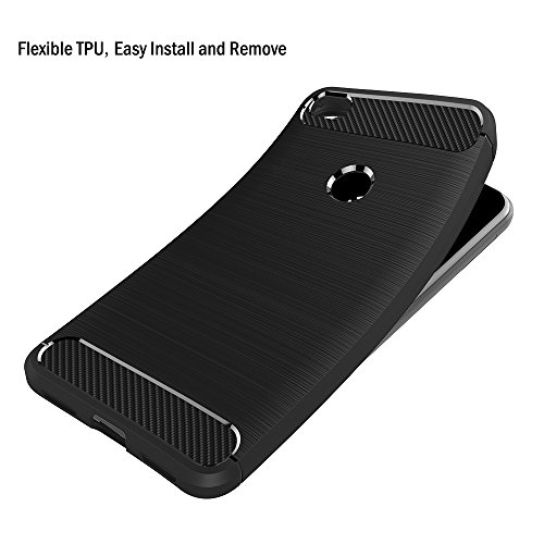 AICEK Funda Huawei P8 Lite 2017, Negro Silicona Fundas para Huawei P8 Lite 2017 Carcasa P8 Lite 2017 Fibra De Carbono Funda Case