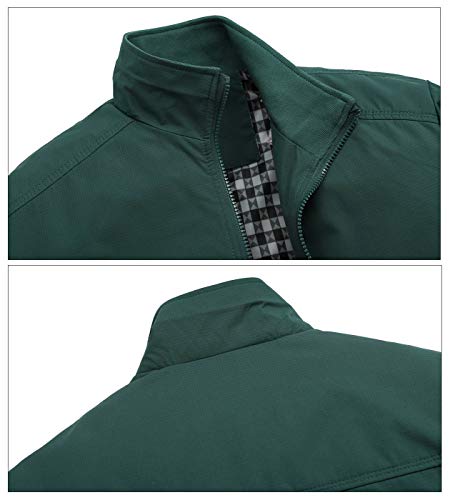 AIEOE - Chaqueta para Hombre Bombers Jacket Manga Larga sin Capucha Outwear for Man para Otoño Primavera - Verde - Talla ES M