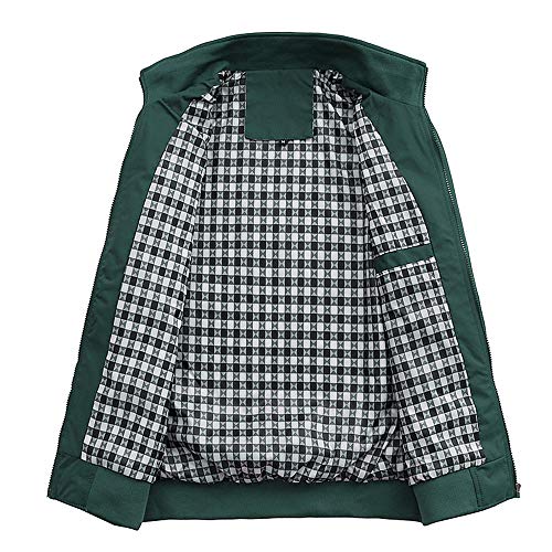 AIEOE - Chaqueta para Hombre Bombers Jacket Manga Larga sin Capucha Outwear for Man para Otoño Primavera - Verde - Talla ES M