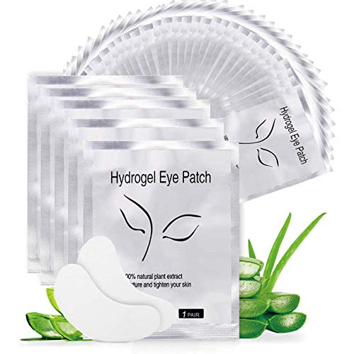 Aikvigss 50 Pares de Almohadillas Gel para Extensiones de Pestañas Parches Ojos Pestañas Eye Patches Collagen Parches para Pro Salon Extensión Individual de Pestañas