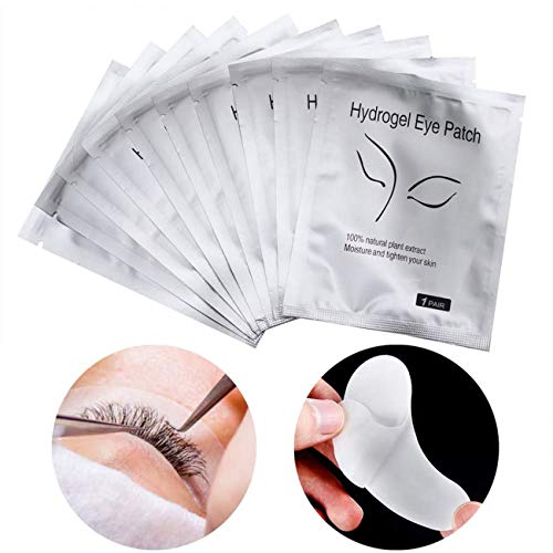 Aikvigss 50 Pares de Almohadillas Gel para Extensiones de Pestañas Parches Ojos Pestañas Eye Patches Collagen Parches para Pro Salon Extensión Individual de Pestañas