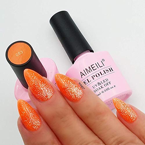 AIMEILI Esmalte Semipermanente De Uñas Soak Off UV LED Uñas De Gel - Neon Orange Zest (053) 10ml