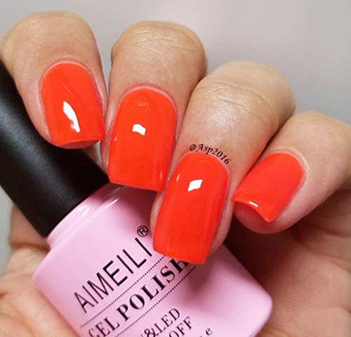 AIMEILI Esmalte Semipermanente De Uñas Soak Off UV LED Uñas De Gel - Neon Orange Zest (053) 10ml