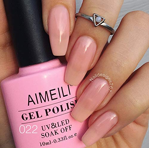 AIMEILI Esmalte Semipermanente De Uñas Soak Off UV LED Uñas De Gel - Rose Nude (022) 10ml