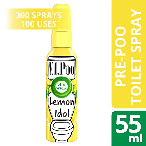 Air Wick VIPoo Lemon Idol - Spray ambientador para inodoros con olor a limón, 55 ml