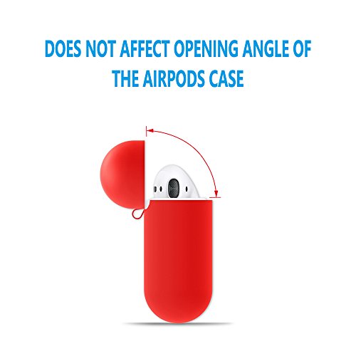 AirPods Case Protective, FRTMA Silicone Skin Case with Sport Strap for Apple AirPods (Red)