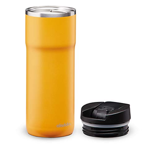 Aladdin Barista Java Thermavac™ Leak-Lock™ Thermavac Stainless Steel Travel Mug 0.47L Sun Yellow – Leakproof | Double Wall Vacuum Insulated Cup | Keeps Hot for 4 Hours | BPA-Free | Dishwasher Safe