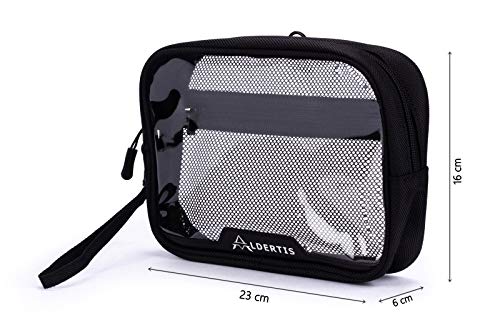 Aldertis - Neceser de Viaje Transparente para avión de Mujer y Hombre, Impermeable, de PVC para organizar Accesorios de Viaje y artículos de Aseo. Estuche o Bolso Transparente.