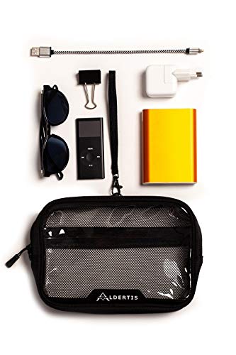 Aldertis - Neceser de Viaje Transparente para avión de Mujer y Hombre, Impermeable, de PVC para organizar Accesorios de Viaje y artículos de Aseo. Estuche o Bolso Transparente.