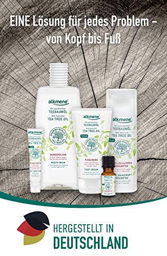 alkmene Enjuague bucal con aceite de árbol de té con protección 6 veces mayor - Protege contra la caries, los ácidos de azúcar, el sarro - Enjuague bucal sin alcohol - Enjuague dental (1x 500 ml)