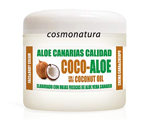 Aloe Canarias Crema Hidratante Corporal y Facial con Aceite de Coco y Aloe Vera 100% 300 ml