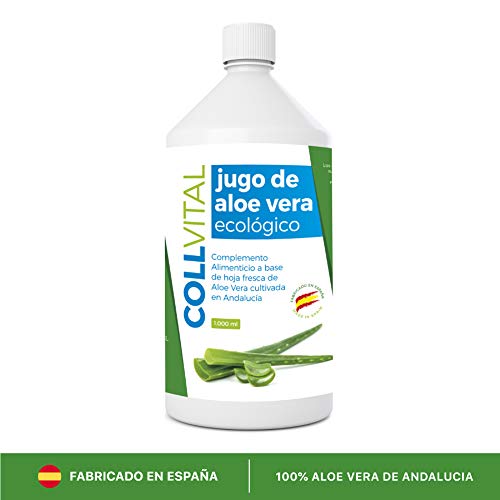 Aloe vera puro para beber con pulpa natural/zumo 99.5% aloe vera con certificación Bio y ecologico/bebida de jugo de aloe vera organico fabricada en España 1 litro