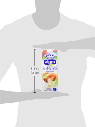 Alpro Central Lechera Asturiana Bebida de Almendra Sin Azúcar - Paquete de 8 x 1000 ml - Total: 8000 ml