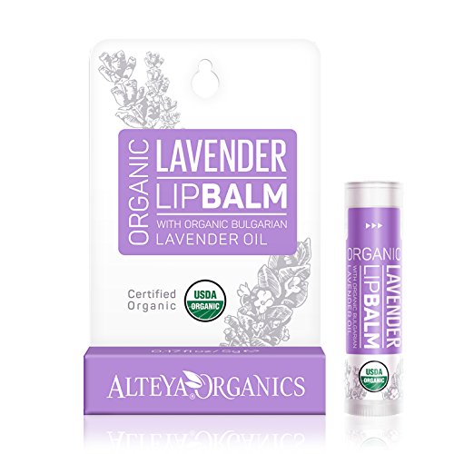 Alteya Organic balsamo labial de lavanda 5 gr – USDA certificado orgánico puro bio producto natural para cuidado labial basado en cuidadosamente seleccionados aceites esenciales hidratantes y mantequillas botánicas nutritivas