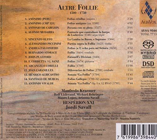 Altre Follie - Hesperion XXI ; Savall