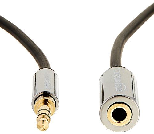 AmazonBasics - Cable alargador de audio estéreo (conector 3,5 mm macho a hembra, 7,6 m)