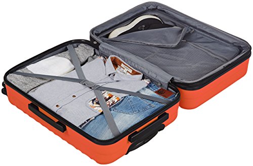 AmazonBasics - Maleta de viaje rígidaa giratoria - 68 cm, Naranja fuerte