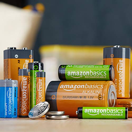 AmazonBasics - Pilas AA recargables de alta capacidad, precargadas, paquete de 4 (el aspecto puede variar)