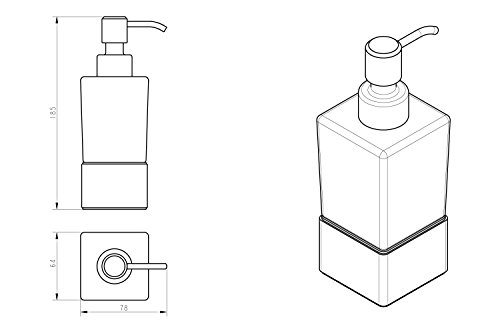 Ambrosya® | Dispensador de jabón Exclusivo Hecho de Acero Inoxidable | Cuarto de baño Soporte de Vidrio Jabonera Dispensador de Plato de jabón Inodoro (Acero Inoxidable (Cepillado))