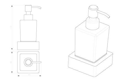 Ambrosya® | Dispensador de jabón Exclusivo Hecho de Acero Inoxidable | Cuarto de baño Soporte de Vidrio Soporte de jabón Jabonera Dispensador de Plato Inodoro (Acero Inoxidable (Cepillado))