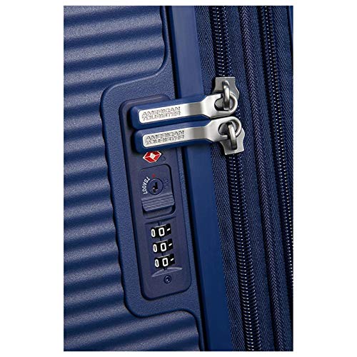 American Tourister Soundbox Spinner Equipaje de mano S (55 cm 41 L), Azul (Midnight Navy)