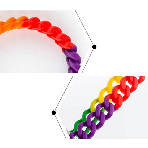 Amosfun Pulsera del Arco Iris del Orgullo Gay Pulsera de Cadena de Silicona joyería Personalizada para Mujeres niñas Hombres 1pc