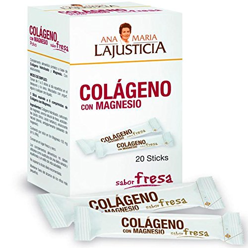 Ana Maria La Justicia - Colágeno con Magnesio, 20 Sticks Sabor Fresa