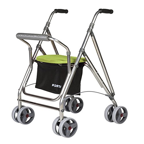 Andador para personas mayores | Rollator de aluminio con asiento | Andador de aluminio plegable | Color pistacho