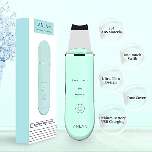 ANLAN Peeling Ultrasónico Facial Skin Scrubber Exfoliación Facial Ultrasónica Limpiador de Poros para Limpieza Facial y Cuidado Facial