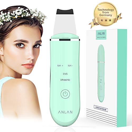 ANLAN Peeling Ultrasónico Facial Skin Scrubber Exfoliación Facial Ultrasónica Limpiador de Poros para Limpieza Facial y Cuidado Facial