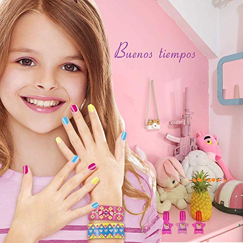 Anpro Kit de Manicura,Esmalte de Uñas Desgarrado para Niñas, Juguetes para Chicas, Regalo de Princesa para Niñas en Fiesta,Cumpleaños,Navidad