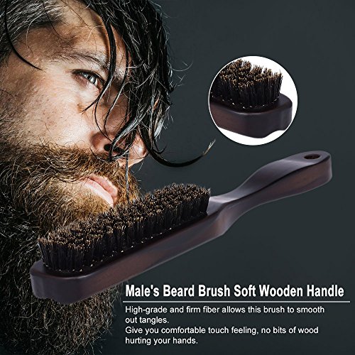 Anself Cepillo de Madera para Afeitar, Cepillo de Barba Facial para Hombres, Cepillo de Bigotes de Madera