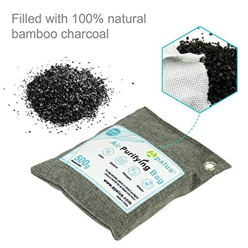 Apalus ® Bolsa de Carbón Activo De Bambú, Deshumidificador Y Purificador De Aire. Ambientador Natural Eficaz y Desodorante para Eliminar los Olores del Automóvil, Armarios,Baños,(500G)