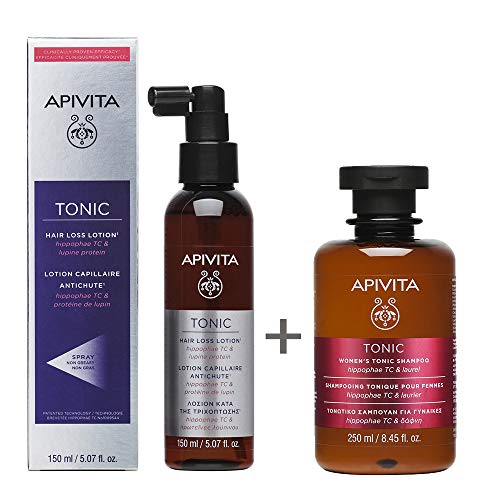 Apivita Pack Tonic Hair Loss Lotion (Loción para la caída del cabello) + Champú Tonic Women (Champú tonificante mujer) de Regalo