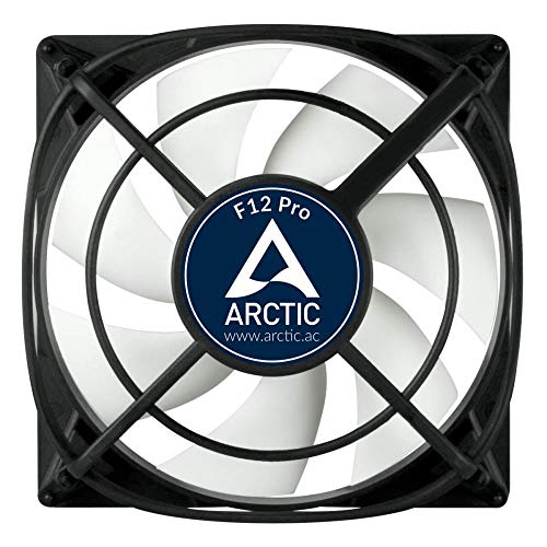 ARCTIC F12 Pro – 120 mm Ventilador de Caja para CPU, Motor Muy Silencioso con Exclusivo Sistema Antivibración, Computadora, 1500 RPM – Gris/Blanco