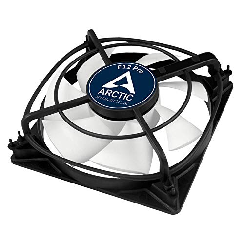 ARCTIC F12 Pro – 120 mm Ventilador de Caja para CPU, Motor Muy Silencioso con Exclusivo Sistema Antivibración, Computadora, 1500 RPM – Gris/Blanco