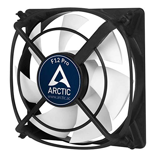 ARCTIC F12 Pro – 120 mm Ventilador de Caja para CPU, Motor Muy Silencioso con Exclusivo Sistema Antivibración, Computadora, 1500 RPM – Gris/Blanco