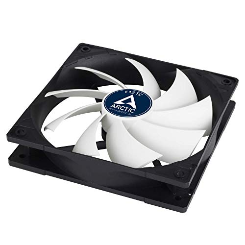 ARCTIC F12 TC - 120 mm Ventilador de Caja para CPU con Control de Temperatura, Motor Muy Silencioso con Exclusivo Sistema Antivibración, Computadora, 300-1350 RPM - Negro/Blanco