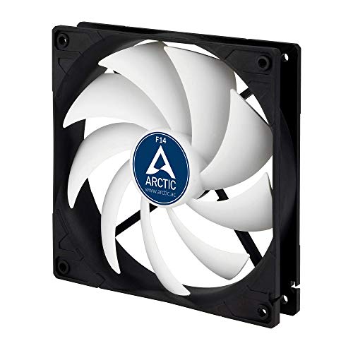 ARCTIC F14 – 140 mm Ventilador de Caja para CPU, Motor Muy Silencioso, Computadora, 1350 RPM – Negro/Blanco