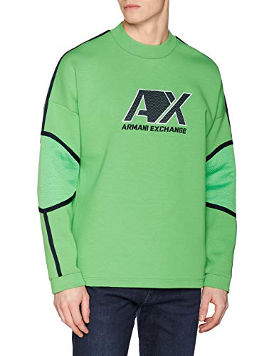 Armani Exchange Logo Knit suéter, Verde (C.Green out/Bros Bc0 2864), XX-Large para Hombre