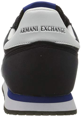 Armani Exchange Retro Running Sneakers, Zapatillas para Hombre, Azul (Navy+Op.White K487), 44 EU