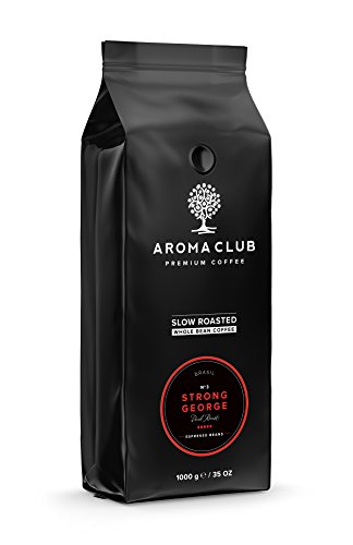 Aroma Club Café en Grano 1kg - Dark Roast Strong George – Café Brasil Tueste Lento – Certificación Carbono Neutro