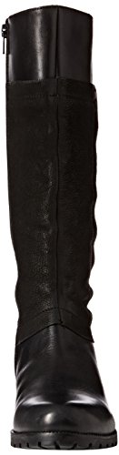 Aspele - Botas de Piel de Media Pantorrilla, Ajustadas, Color Negro y coñac (Longitud de la Bota 15 Pulgadas y Ancho de la Pantorrilla 16 Pulgadas), Color Negro, Talla 37 EU