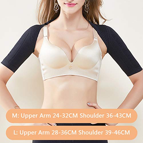 Auivguiv Moldeador De Brazos Mujer Adelgazante Control Shapers Posture Correction Cuerpo Hombro Posture Correcta (Negro, L)