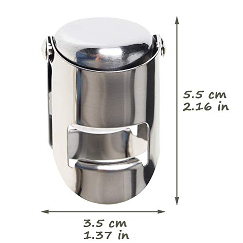 Ausyde - Tapón para botella de champán de acero inoxidable, 3 unidades