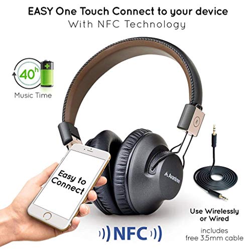 Avantree Audition Pro 40 Horas Aptx Baja Latencia Auriculares Inalambricos para TV PC, Plegable Cascos Bluetooth de Diadema con Micrófono, Cómodo Hi-Fi Sonido Estéreo Audífono para Moviles Música