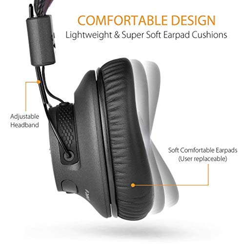 Avantree Audition Pro 40 Horas Aptx Baja Latencia Auriculares Inalambricos para TV PC, Plegable Cascos Bluetooth de Diadema con Micrófono, Cómodo Hi-Fi Sonido Estéreo Audífono para Moviles Música