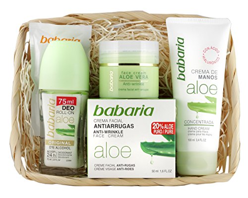 Babaria Crema Facial Antiarrugas 20% Aloe Vera de Manos y Desodorante Roll-On - 225 ml